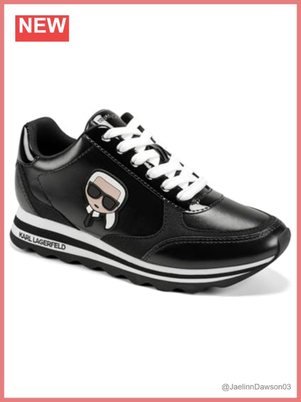 Karl Lagerfeld Meade Lace Up Sneakers Black Rubber Sole